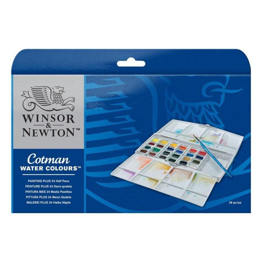 0390376 Set Acuarelas Winsor & Newton x 24 Painting Plus Medio Godets