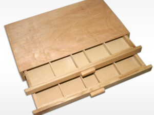 Caja de madera porta accesorios para pintura portátil (2 cajitas)