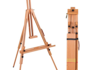 Caballete de madera portátil con bandeja Haya