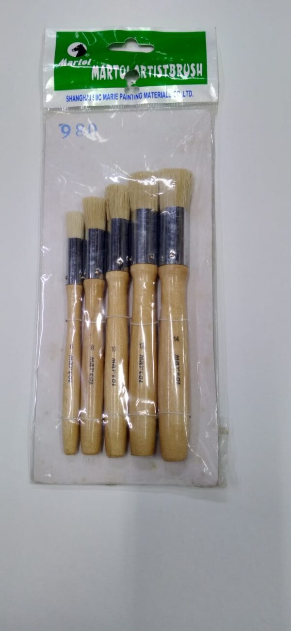 Set de Pinceles Ponceador Cerda Natural Martol x5