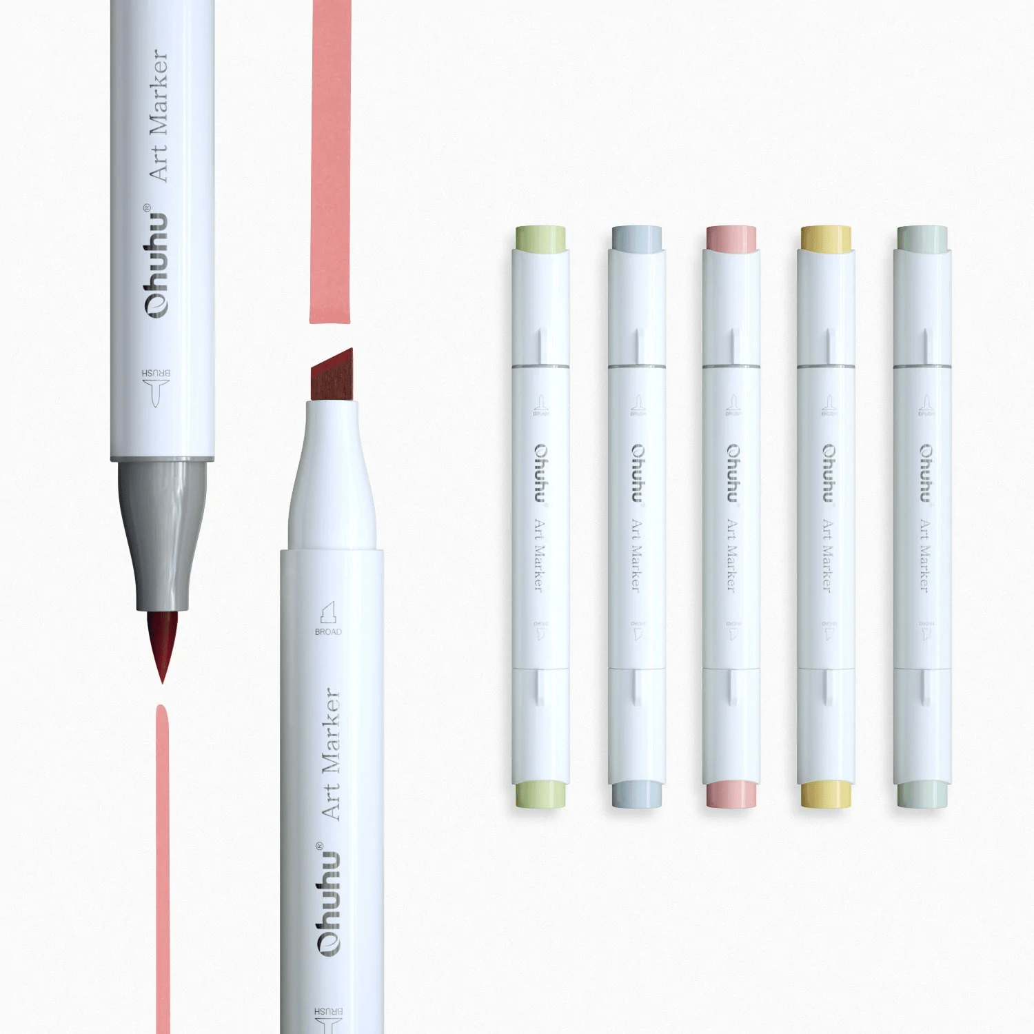Marcadores de alcohol Ohuhu de doble punta( pincel y biselada por unidad