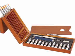 ESTUCHE MADERA PARA PINTURA ACRILICA BASICO