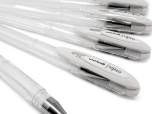 LAPICERO GEL BLANCO MARCA UNIBALL